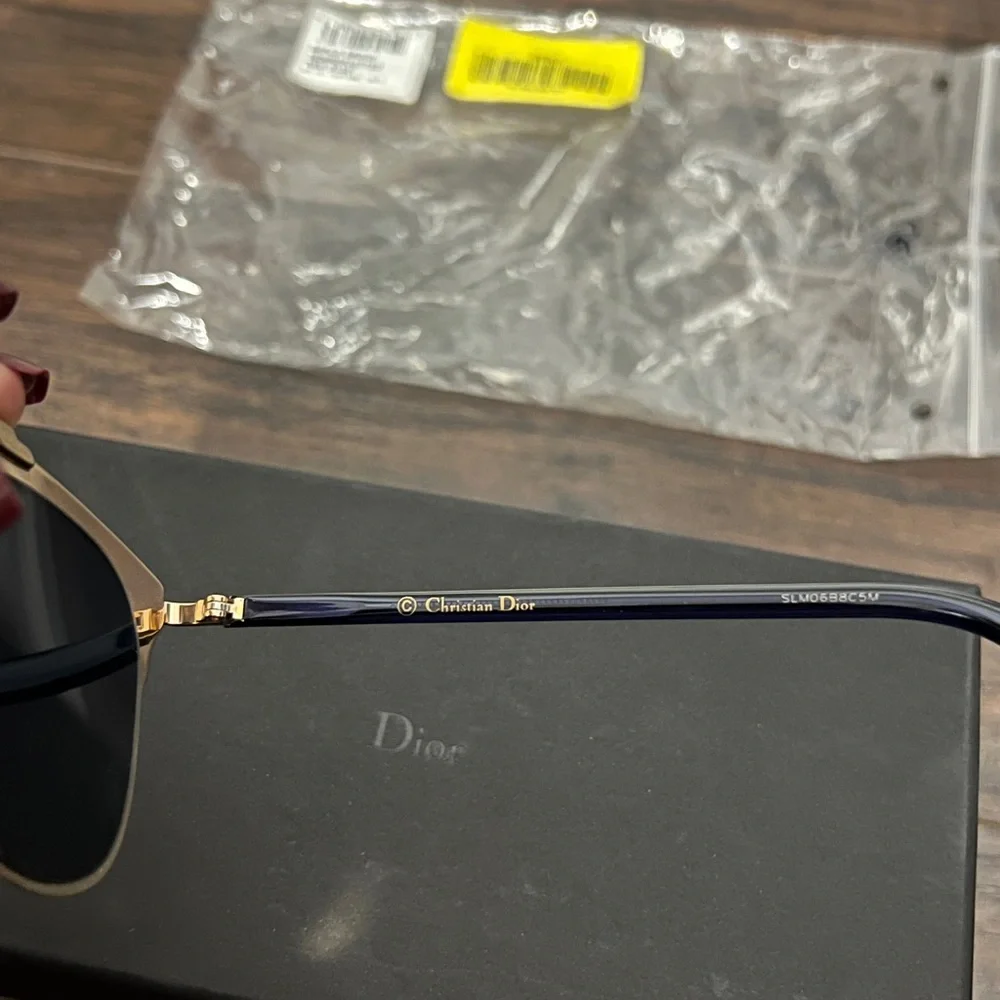 Dior Blue and Gold Sunglasses - Picture 4 of 6